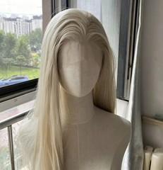Fashion Free Part 4″x13″ Lace Light Blonde Straight/Crimped Hair Wig, 30″~40″