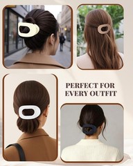 6 PCS Flat Hair Clips for Women – French Medium Medium, Matte coffee color