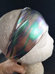Vtg Y2K Rainbow Shimmer Style 6 Qty Elastic Headband Lot Festival Boho Hippy *4