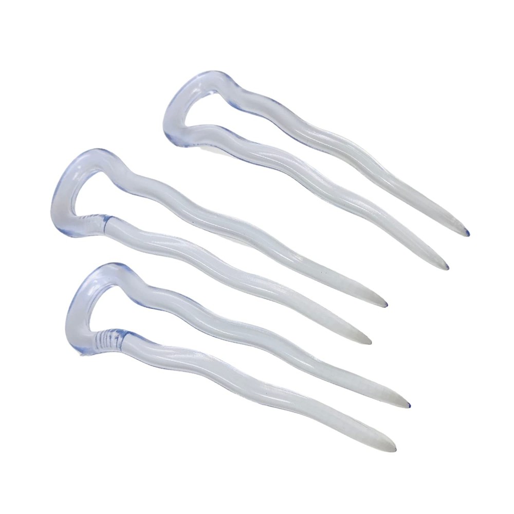 Parcelona French Mystic Large 3″ Cellulose Chignon U Shaped Hair Pins(Set of 3)
