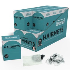 144 PCS Hair Nets – Individually Wrapped, Lightweight Nylon, Latex-Free, Black,