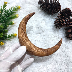 Handmade Crescent Moon hair pin hair stick hair fork | Wooden Hair accessory