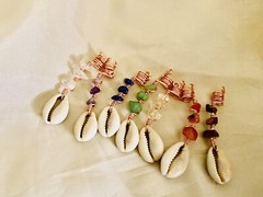 Hair Jewelry For Braids, Locs & Twist|Handmade|7 Chakra Stone & Shell Set (7pcs)