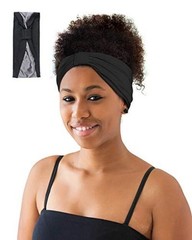 Satin Lining Headbands for Women Thick Hair 1 Count (Pack of 1) Black