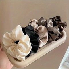 5pcs Hair Bands Elegant Satin Scrunchies Retro Style Soft Elastic Band for Women