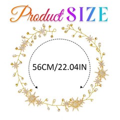 Star Bride Wedding Hair Vine Gold Rhinestone Bridal Headpiece Headbands Cryst…