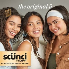 scünci No Damage Stretch Fabric Headbands – Black/White/Gray – 5pcs