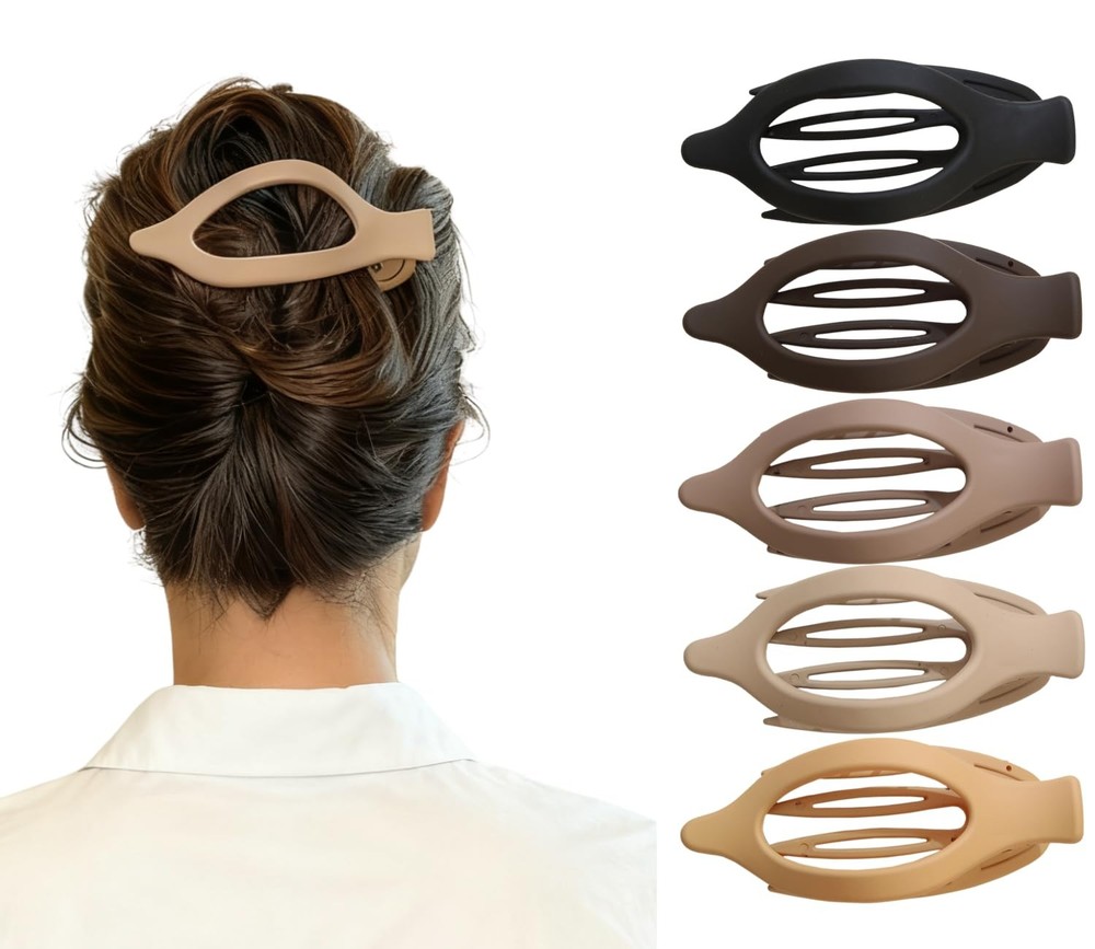 Flat Claw Clips for Women Large Size Matte Finish Strong Hold No matt-winter
