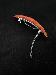 Vintage Wooden Texture Fall Leaf Barrette Hair Clip Made in France