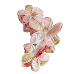 Elegant Marbled Resin Hair Claw Clip Floral Design Women Girls Styling Accessory
