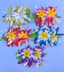 Hawaiian Tiare Layered Multicolored Tropical Foam Barette Hair Clip Party Luau