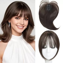 4cmx6cm cap 100% heat resistant synthetic fiber hair topper clip in, 25cm, 30g