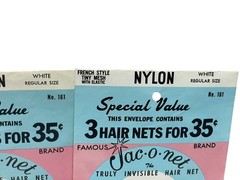 Vintage Jac-o-net Hairnet Lot White Regular & Bob Size 9 Hairnets