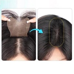 2.3″x3.15″ Front Lace MAGIC Friction to fix 100% Human Hair Hairline Topper 10″