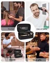Meiiy Barber Tool Bag, Hair Clipper Bag Cutting 9x5x2.8 inches, Black-s
