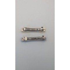 Vintage Made in Taiwan Hair Barrette Set Yellow and Navy Blue Slim Rectangular