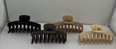 4 Pack Hair Matte Claw Clips Non-Slip Strong Hold Jaw Hair Clamps Large Neutral