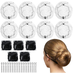 Bun Hair Net, 50 Pcs 24 Inch Black Hair Nets for Food Service Workers Invisible