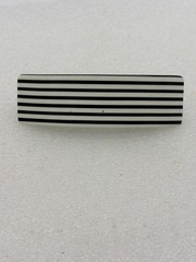 Vintage Black and White Striped Hair Barrette France