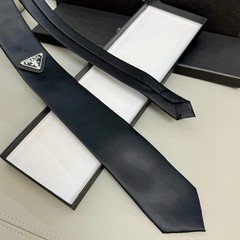 Prada Luxury Silk Necktie with Distinctive Triangle Brand Logo