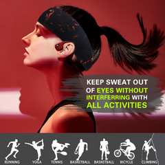 Mens Headbands 3 Packs Guys Sweatband D: Black+White, Black+Blue, Black+Red