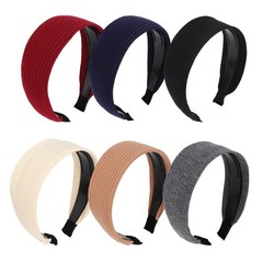 Headbands for Women, 6pcs Wide Ribbed Headbands Non Slip Fashion Head Bands C…