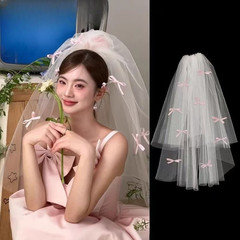 75cm Layered Floral Headpiece for Brides Polyester Hair Accessory with Comb