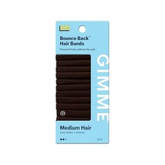Gimme Beauty Medium Hair Bands – Patent-Pending 1 Count (Pack of 12) Dark Brown
