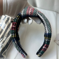 NWT! Lele Sadoughi Tartan Plaid Flannel Knotted Headband