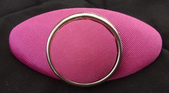 VINTAGE HOT PINK 4 INCH BARRETTE FABRIC OVER METAL