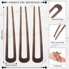 WILLBOND 6 Pcs French Hair Pins for Women French Twist Hairpins 4 Inch Metal …