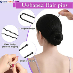 134 Pcs Black Hair Bun Maker Kit Medium – 4 Bun Hair Pieces for Women, 20 Hair N