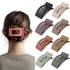 8 Pack Flat Claw Clips for Women – Matte No Slip Hair Thick Neutral