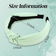 3 PCS Top Knot Headbands for Women Non-slip Head Bands Cute Green print Sprin…