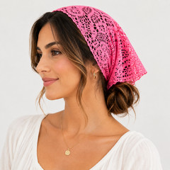 6 Pcs Women’s Lace Hair Bandanas Chiffon Head Wrap Kerchief Boho Scarf Headband