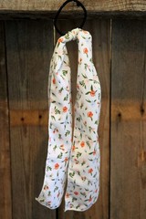 Hand Made Western Wild Rag Hair Ties White Floral Hair Tie Short