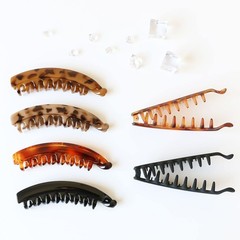 8 PCS Banana Claws Large Matte Hair 1 Count (Pack of 8), Warm Colour