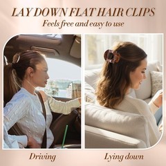 8 PCS Flat Hair Clips for Women, 3 Styles Lay 1 Count (Pack of 12), Black
