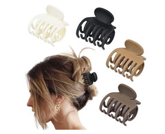 Double Row Teeth Hair Clips Small Claw Clips for Thin Hair 4 Pack 1.6″ Medium