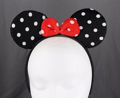 Black minnie mouse ears headband ear hair band costume polka dot mickey