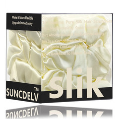 3PCS 100% Pure Mulberry Silk Hair Scrunchies Silk Hair Ties Hairbands Skinny Scr