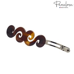 Parcelona French Swirl Medium Shell Celluloid Hair Clip Barrette 3 Inches