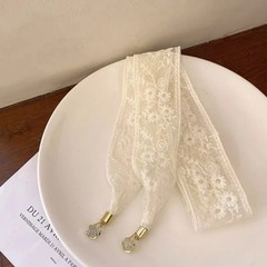 Flower Lace Ribbon Hair Scarf Transparent Korean Style Braids Headband Dressing