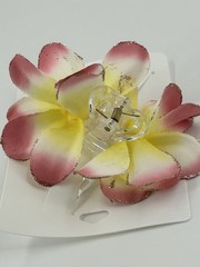NEW ICING Claires Tropical Pink Yellow Flower Clip Womens Hair Accessory
