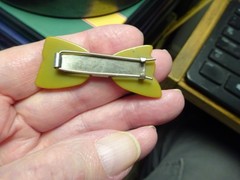 ANTIQUE “Bakelite Carved Barrette Hair Clip” STYLISH THRU THE AGES Office Glamor