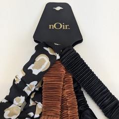 nOir Pleated Twist & Patterned Stretch Fashion Headbands Set of Three