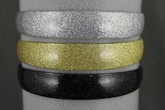 Black glitter faux leather sparkly 1″ wide headband hair band accessory