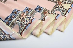 XL 40×40 Satin Square – Oversized Silk 40 x 40 40-77 Apricot Geometric Square