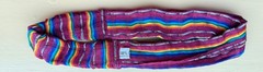 HEADBAND Burgundy Multicolor Guatemala Hand Made Cotton Head Band Colorful #DD