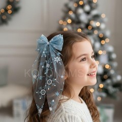 2 Packs Snowflake Hair Bow Clips 1 Count (Pack of 2), Christmas Style H